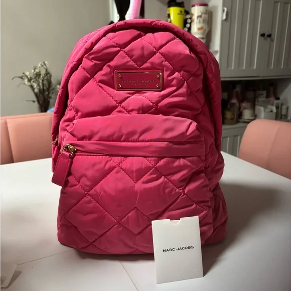 Marc Jacobs Pink Quilted Backpack Bag Marc Jacobs pink backpack | eBay main image 2